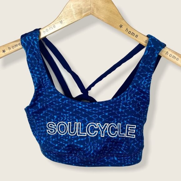 Lululemon Energy Exhale Sports Bra Blue Size 4 Supportive Soul Cycle Luxtreme - Picture 2 of 5